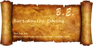 Bartakovics Edvina névjegykártya